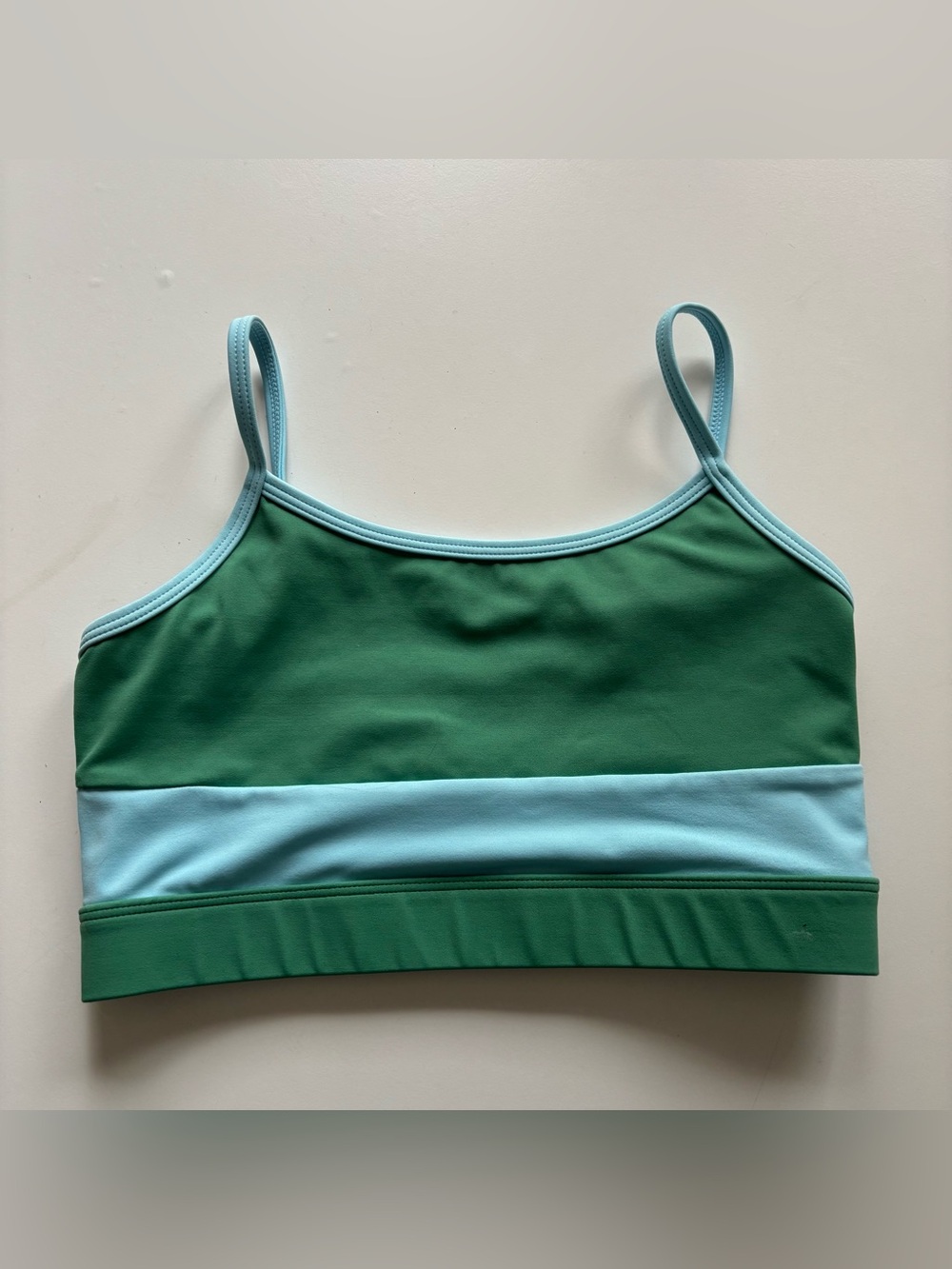Wilo The Label sports bra Small green and light blue stripe